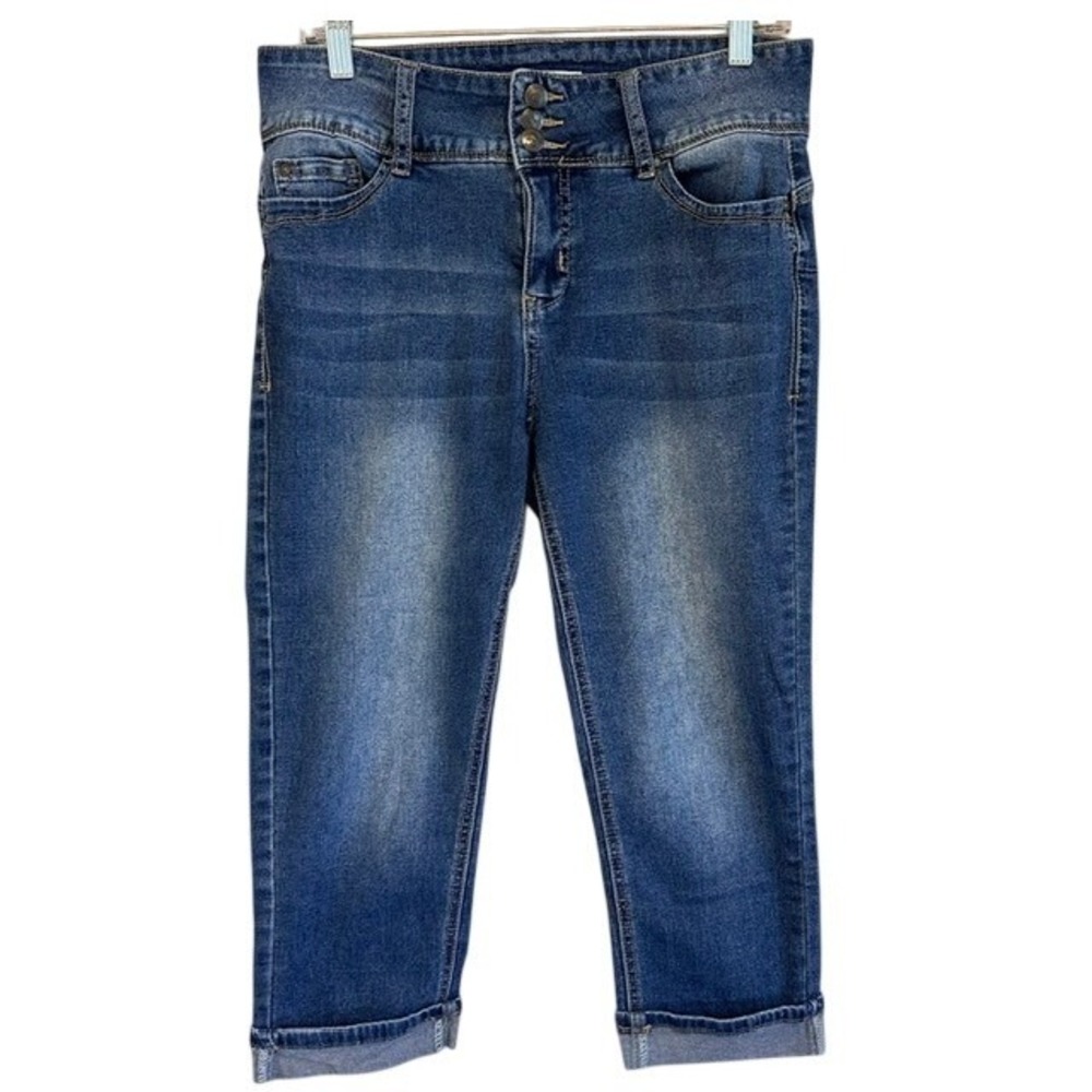 H + H by Harmony & Havoc Women's Rolled Cuff Denim Crop Capri Jeans 12